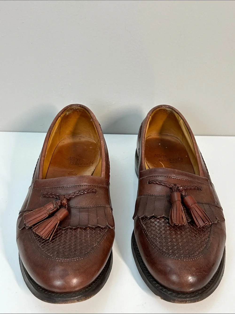 Allen Edmonds Cody Tassel Men’s Brown Leather Casual Dress Shoes Size 9